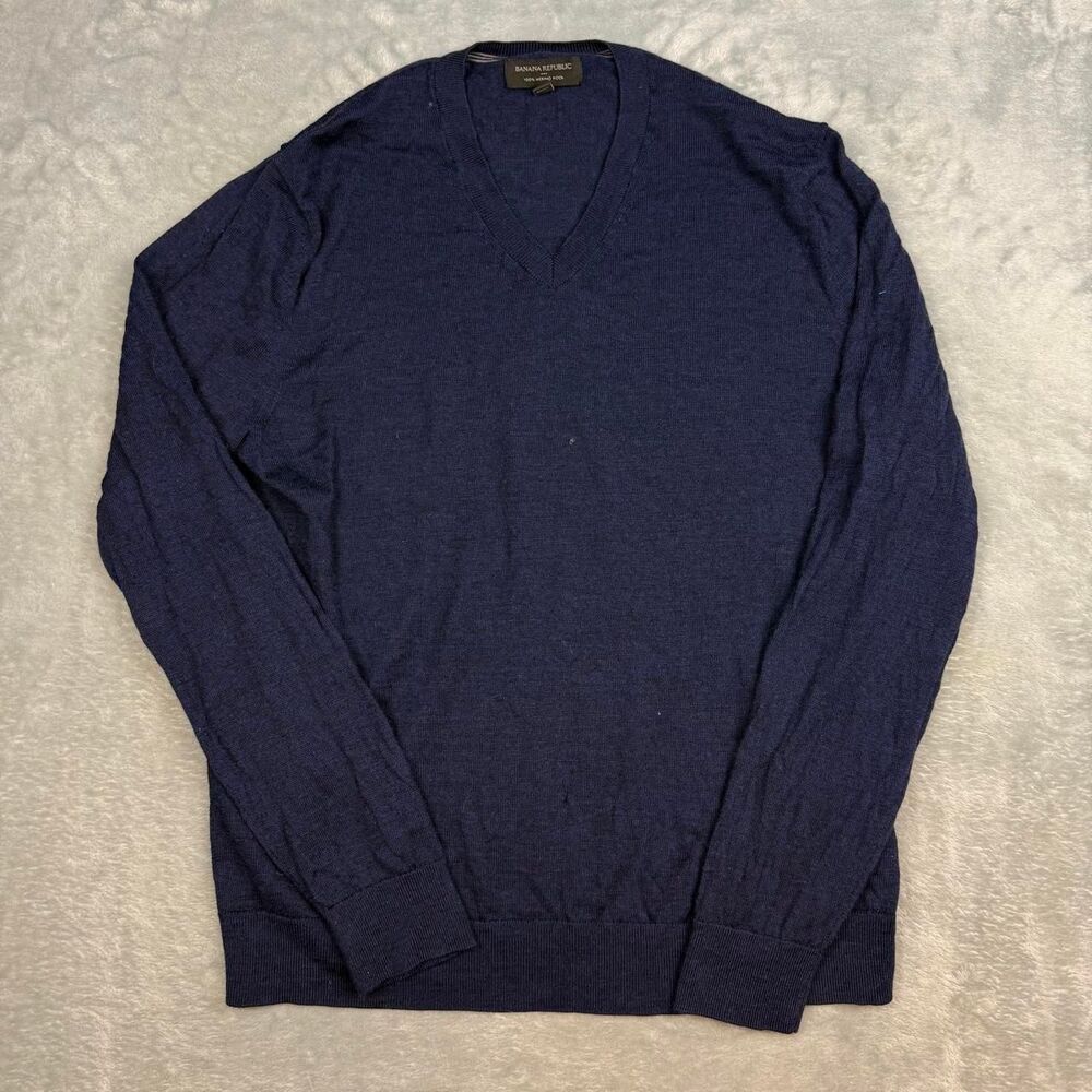 Banana-republic Men's Navy and Blue Jumper